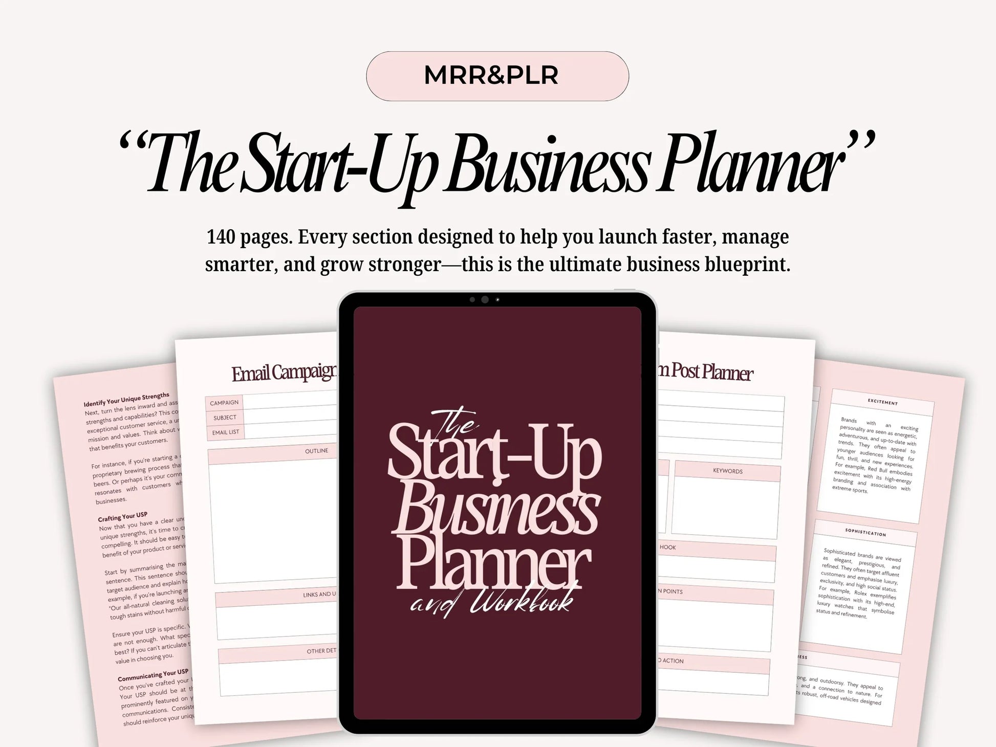 Start-Up Business Planner & Workbook (140 Pages)